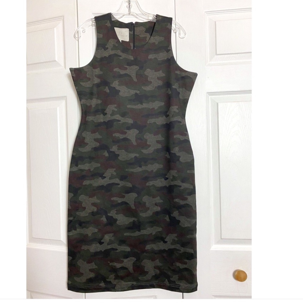 Anatomie Ludmilla Camo Print Sheath Dress Sz Large 8/10 Great Condition
